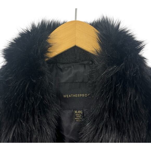 Weatherproof Faux Fur Vest XL Black Front Hook Sweater Mob Wife Sweater Exotic - Picture 5 of 13